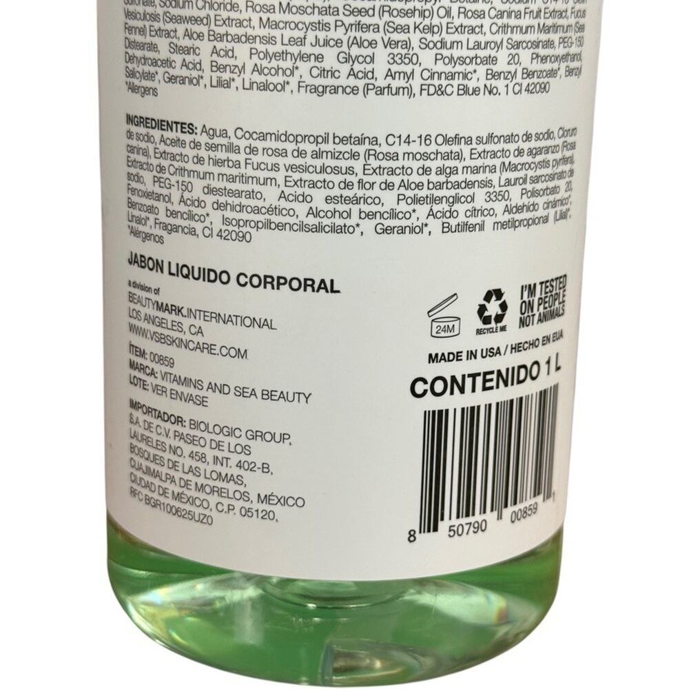 Vitamins and Sea Beauty Sea Kelp Aloe Vera Body Wash 33.8 fl oz Healing NEW - Picture 2 of 4